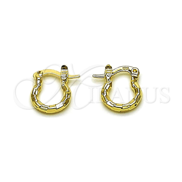 Argolla Pequeña 02.168.0037.10 Oro Laminado, Diamantado, Tono Dorado