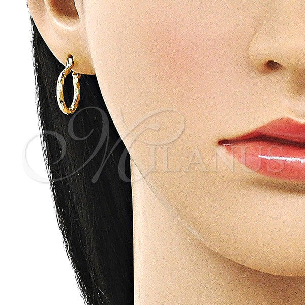 Argolla Pequeña 02.168.0037.15 Oro Laminado, Diamantado, Tono Dorado