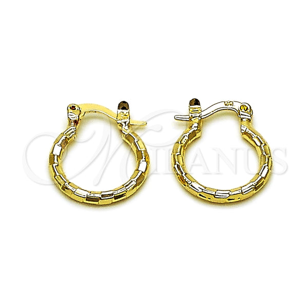 Argolla Pequeña 02.168.0037.15 Oro Laminado, Diamantado, Tono Dorado