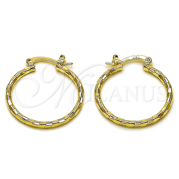 Argolla Pequeña 02.168.0037.25 Oro Laminado, Diamantado, Tono Dorado
