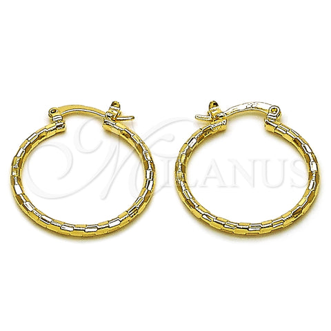Argolla Pequeña 02.168.0037.25 Oro Laminado, Diamantado, Tono Dorado