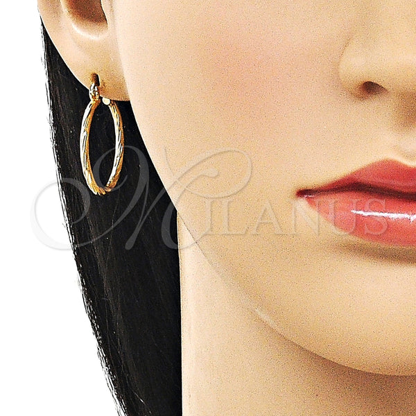Argolla Pequeña 5.136.031.25 Oro Laminado, Cepillado, Tono Dorado
