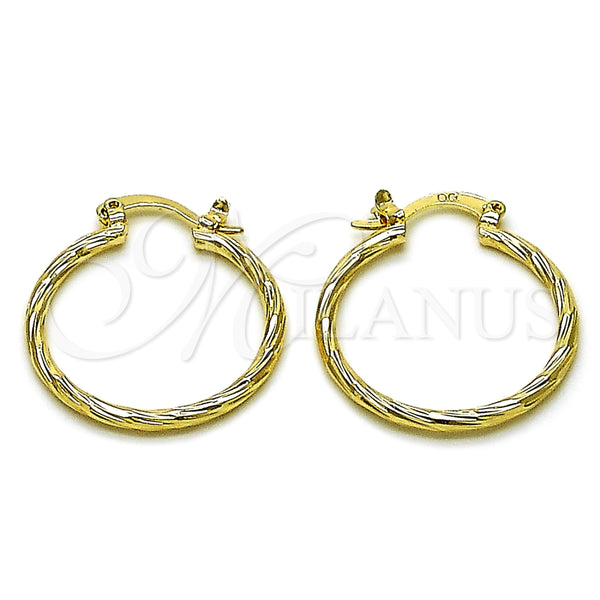 Argolla Pequeña 5.136.031.25 Oro Laminado, Cepillado, Tono Dorado