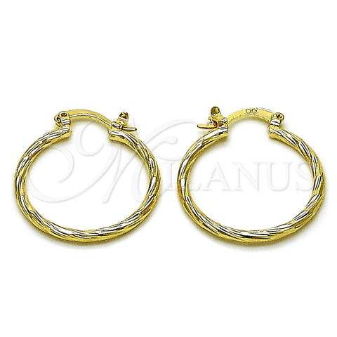 Argolla Pequeña 5.136.031.25 Oro Laminado, Cepillado, Tono Dorado