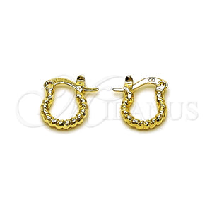 Argolla Pequeña 02.168.0036.10 Oro Laminado, Diamantado, Tono Dorado