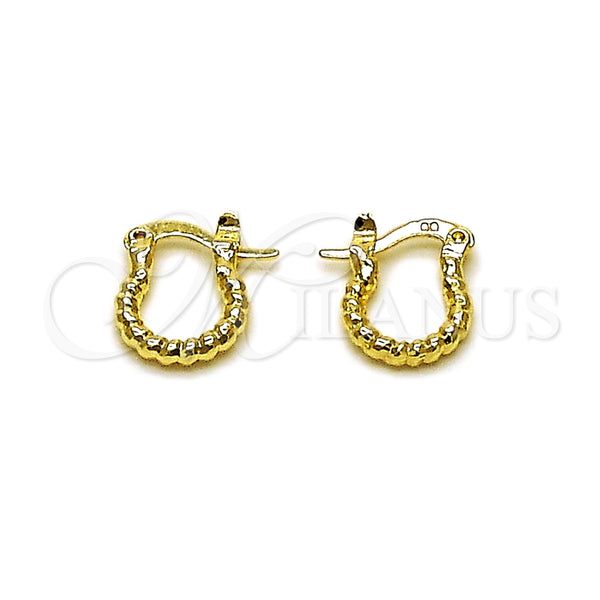 Argolla Pequeña 02.168.0036.10 Oro Laminado, Diamantado, Tono Dorado