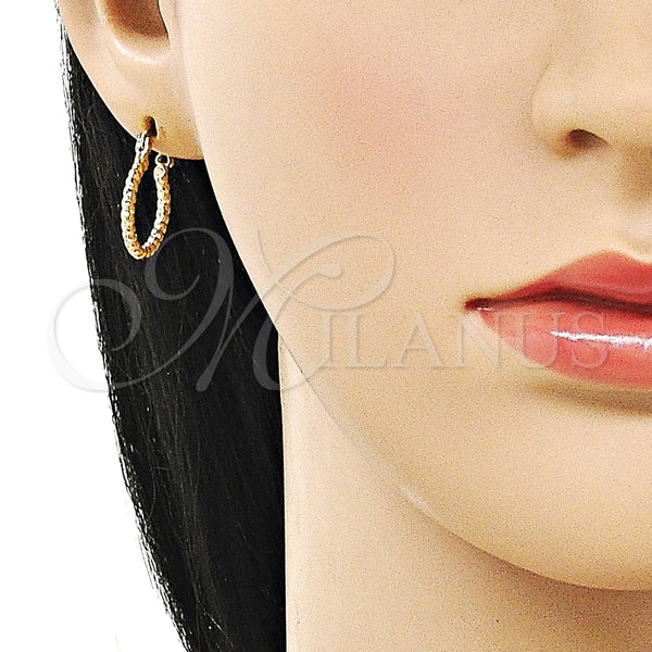 Argolla Pequeña 02.168.0036.15 Oro Laminado, Diamantado, Tono Dorado
