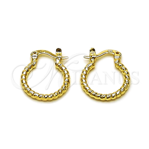 Argolla Pequeña 02.168.0036.15 Oro Laminado, Diamantado, Tono Dorado