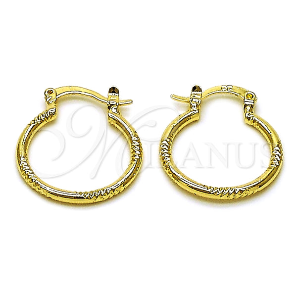 Argolla Pequeña 02.170.0574.20 Oro Laminado, Diamantado, Tono Dorado