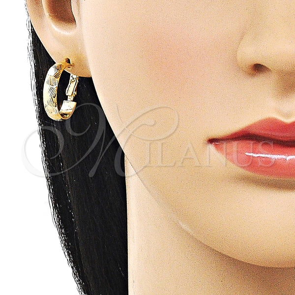 Argolla Pequeña 02.170.0576.20 Oro Laminado, Diamantado, Tono Dorado