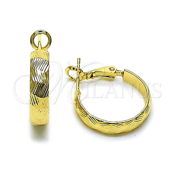 Argolla Pequeña 02.170.0576.20 Oro Laminado, Diamantado, Tono Dorado
