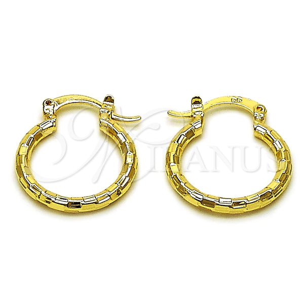 Argolla Pequeña 02.170.0577.20 Oro Laminado, Diamantado, Tono Dorado
