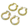Argolla Pequeña 02.213.0156.1.20 Oro Laminado, Diamantado, Tres Tonos