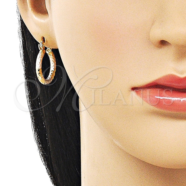 Argolla Pequeña 02.213.0154.1.20 Oro Laminado, Diamantado, Tres Tonos
