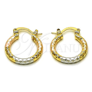 Argolla Pequeña 02.213.0154.1.20 Oro Laminado, Diamantado, Tres Tonos