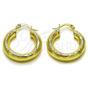 Argolla Pequeña 02.213.0262.25 Oro Laminado, Diseño de Hueco, Diamantado, Tono Dorado