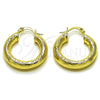 Argolla Pequeña 02.213.0262.25 Oro Laminado, Diseño de Hueco, Diamantado, Tono Dorado