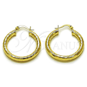 Argolla Mediana 02.213.0880.30 Oro Laminado, Diseño de Hueco, Diamantado, Tono Dorado