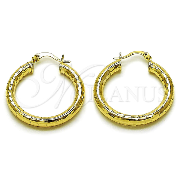 Argolla Mediana 02.213.0880.30 Oro Laminado, Diseño de Hueco, Diamantado, Tono Dorado