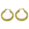 Argolla Mediana 02.213.0880.30 Oro Laminado, Diseño de Hueco, Diamantado, Tono Dorado