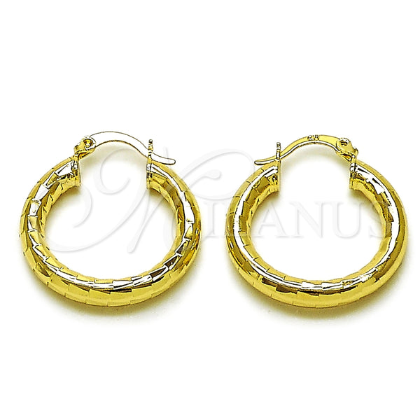 Argolla Mediana 02.213.0880.25 Oro Laminado, Diseño de Hueco, Diamantado, Tono Dorado