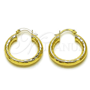 Argolla Mediana 02.213.0880.25 Oro Laminado, Diseño de Hueco, Diamantado, Tono Dorado