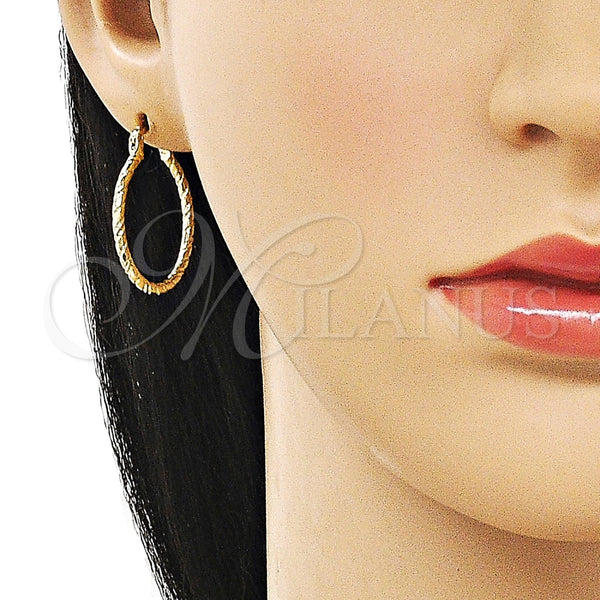 Argolla Pequeña 02.170.0297.25 Oro Laminado, Diamantado, Tono Dorado