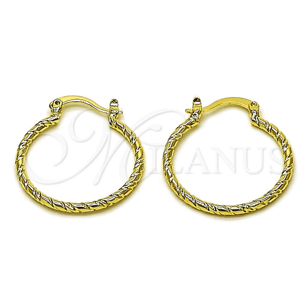Argolla Pequeña 02.170.0297.25 Oro Laminado, Diamantado, Tono Dorado