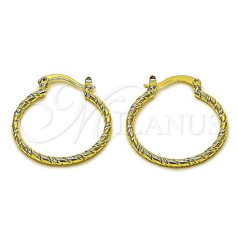 Argolla Pequeña 02.170.0297.25 Oro Laminado, Diamantado, Tono Dorado