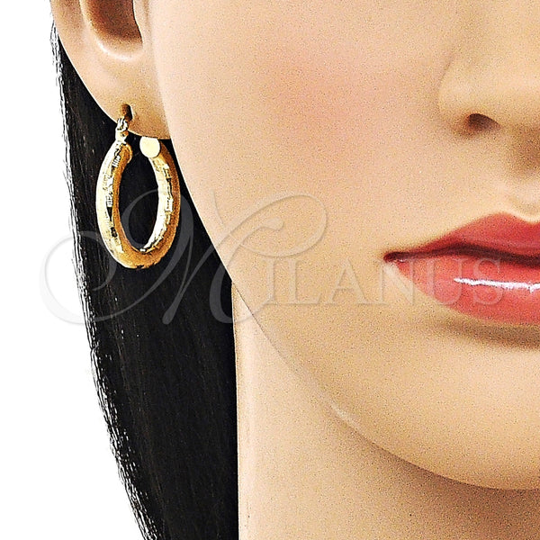 Argolla Pequeña 02.213.0757.25 Oro Laminado, Diseño de Hueco, Diamantado, Tono Dorado
