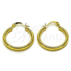 Argolla Pequeña 02.213.0881.25 Oro Laminado, Diseño de Hueco, Diamantado, Tono Dorado