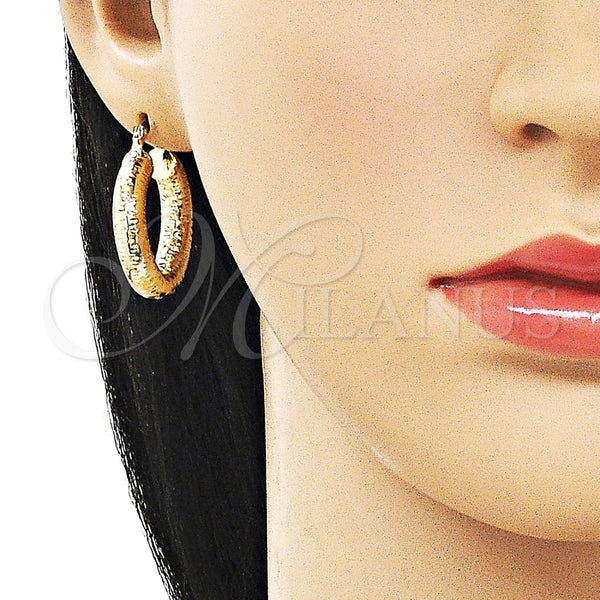 Argolla Pequeña 02.213.0756.25 Oro Laminado, Diseño de Hueco, Diamantado, Tono Dorado