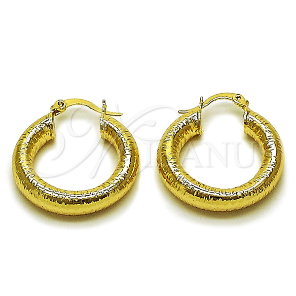 Argolla Pequeña 02.213.0756.25 Oro Laminado, Diseño de Hueco, Diamantado, Tono Dorado