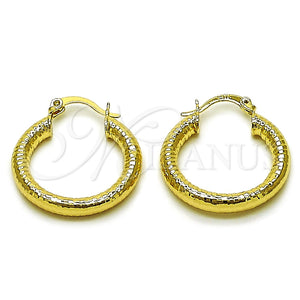 Argolla Pequeña 02.213.0883.25 Oro Laminado, Diseño de Hueco, Diamantado, Tono Dorado