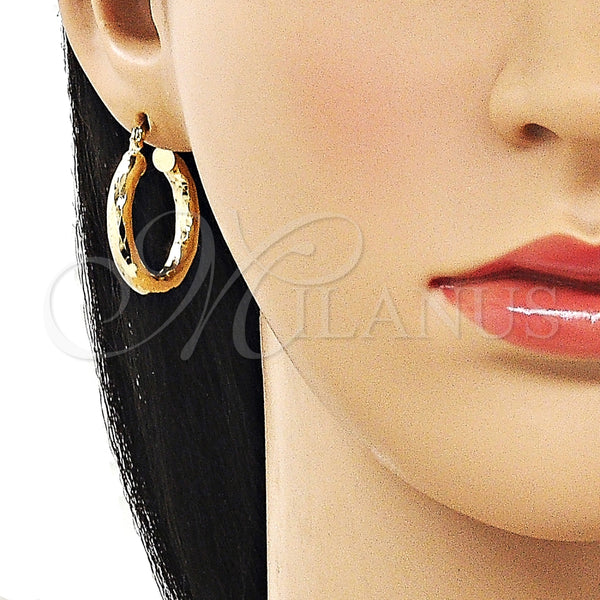 Argolla Pequeña 02.170.0306.25 Oro Laminado, Diseño de Hueco, Diamantado, Tono Dorado