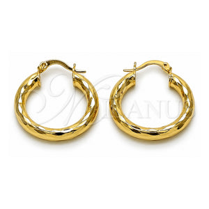 Argolla Pequeña 02.170.0306.25 Oro Laminado, Diseño de Hueco, Diamantado, Tono Dorado