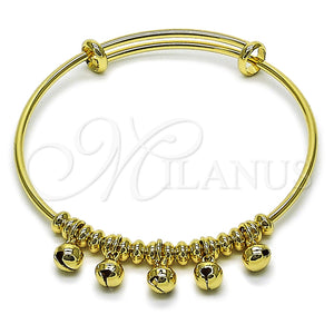 Aro Individual 07.213.0024.4.5 Oro Laminado, Pulido, Tono Dorado (02 MM Thickness, Size 5 (2.50 Diameter))