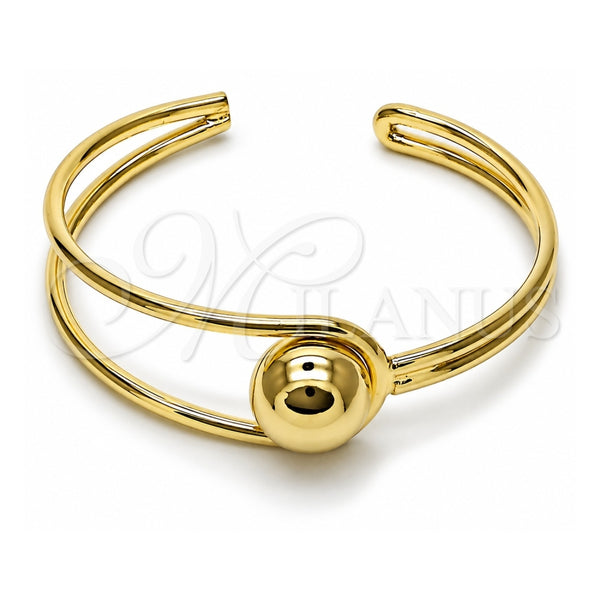 Aro Individual 07.213.0026 Oro Laminado, Diseño de Bola, Pulido, Tono Dorado (Grosor 18 MM, Talla Unica)
