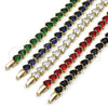 Pulsera Tennis 03.284.0064.2.08 Oro Laminado, Diseño de Corazón, con Verde Zirconia Cubica, Pulido, Tono Dorado (Thickness, 8 Inches Length)