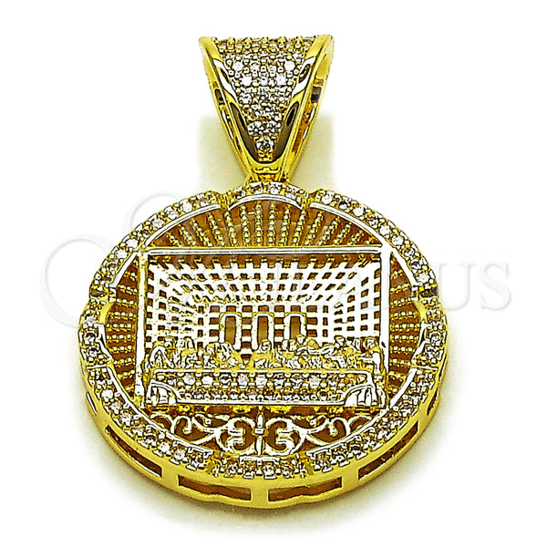 Dije Religioso 05.284.0024 Oro Laminado, con Blanca Zirconia Cubica, Pulido, Tono Dorado