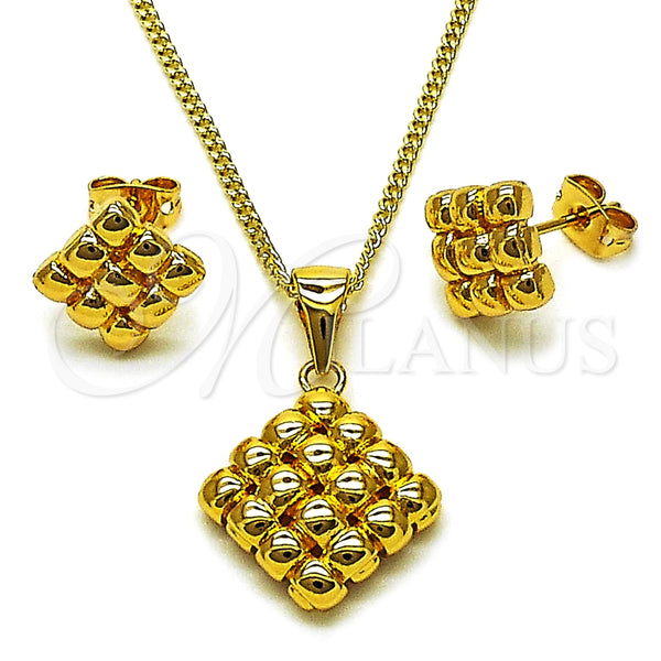 Juego de Arete y Dije de Adulto 10.342.0273 Oro Laminado, Pulido, Tono Dorado