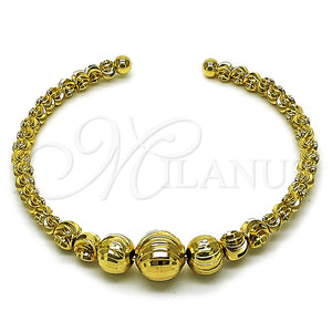 Aro Individual 07.282.0048 Oro Laminado, Diseño de Bola, Diamantado, Tono Dorado (10 MM Thickness, One size fits all)
