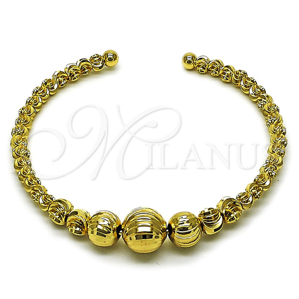 Aro Individual 07.282.0048 Oro Laminado, Diseño de Bola, Diamantado, Tono Dorado (10 MM Thickness, One size fits all)