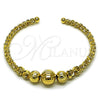 Aro Individual 07.282.0048 Oro Laminado, Diseño de Bola, Diamantado, Tono Dorado (10 MM Thickness, One size fits all)