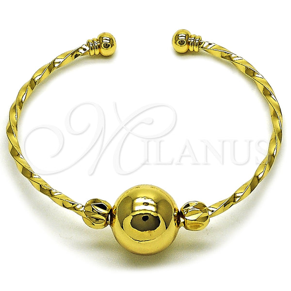 Aro Individual 07.282.0051 Oro Laminado, Diseño de Bola y Torcido, Pulido, Tono Dorado (16 MM Thickness, One size fits all)