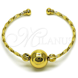 Aro Individual 07.282.0051 Oro Laminado, Diseño de Bola y Torcido, Pulido, Tono Dorado (16 MM Thickness, One size fits all)
