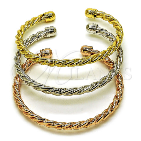 Aro Trio 07.282.0053 Oro Laminado, Diamantado, Tricolor