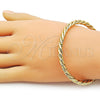 Aro Individual 07.282.0054 Oro Laminado, Diseño de Torcido, Diamantado, Tono Dorado (Thickness, One size fits all)