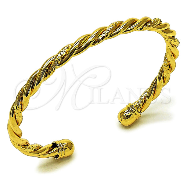 Aro Individual 07.282.0054 Oro Laminado, Diseño de Torcido, Diamantado, Tono Dorado (Thickness, One size fits all)
