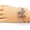 Aro Trio 07.282.0055 Oro Laminado, Diseño de Bola, Diamantado, Tres Tonos (Thickness, One size fits all)